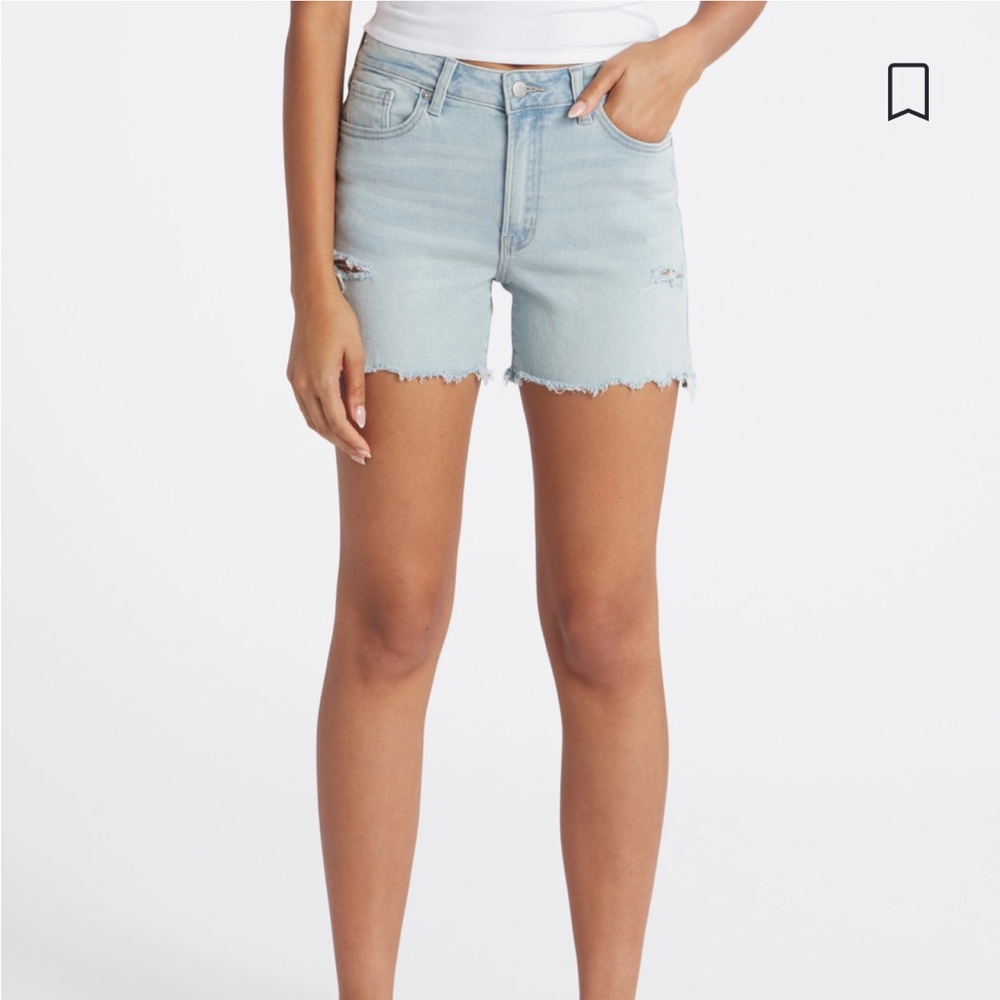 Just USA Athen High Rise Distressed Mid Length Short